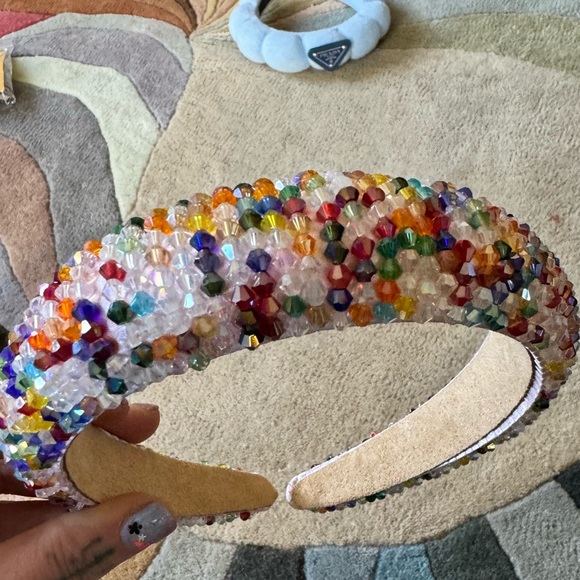 Rainbow beaded headband NEW - Picture 1 of 5